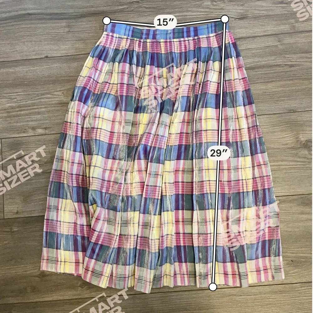 J. Crew Pleated Midi Skirt In Shimmering Plaid Women’s 4 - Picture 8 of 8